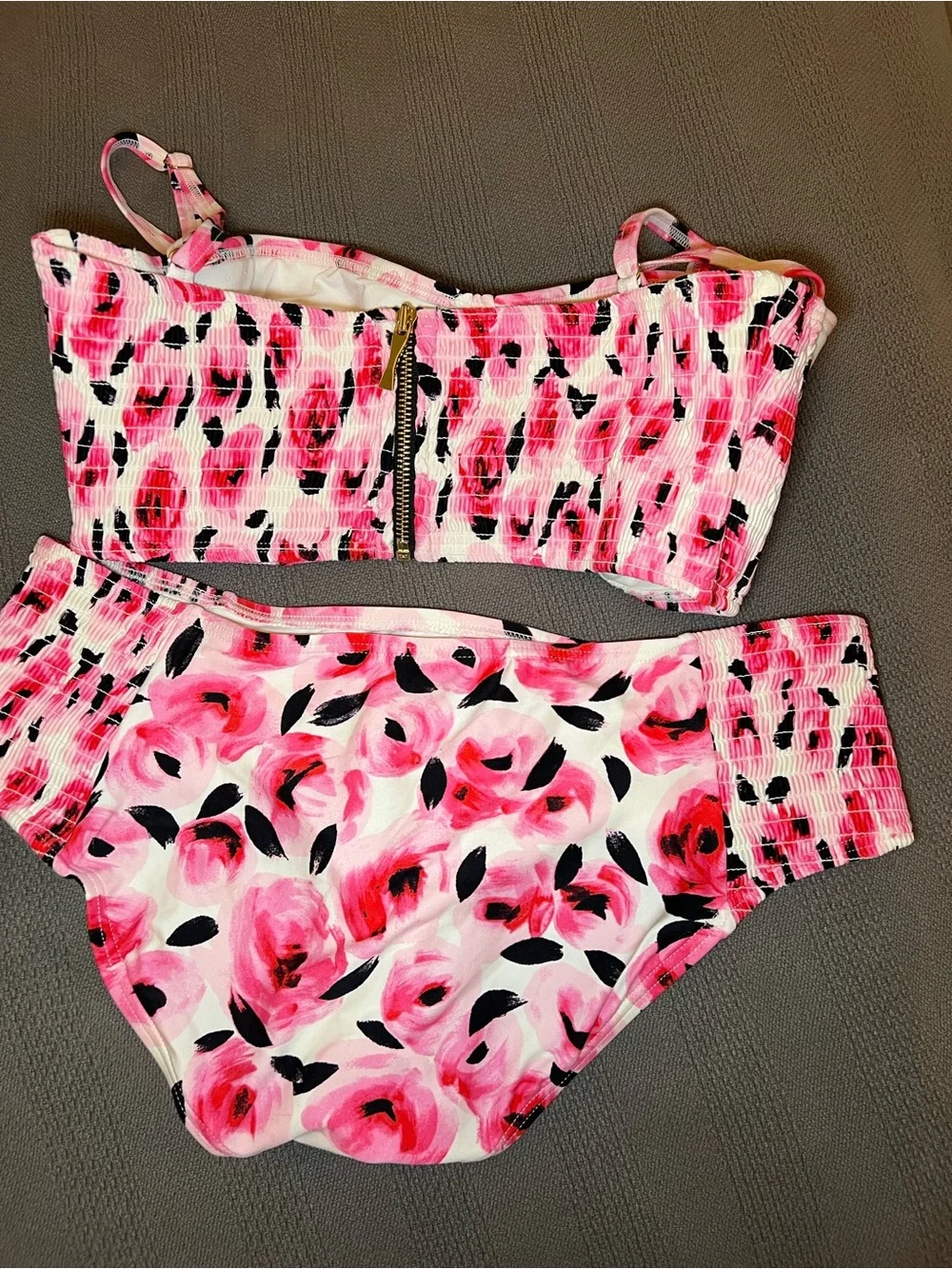 Kate Spade Pink Rose Print Bikini Set